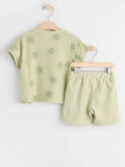Jumpsuits & Onesies>Lindex Frotteset Med Topp Och Shorts Dusty Green
