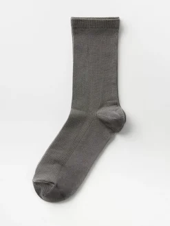 Strumpor>Lindex Glansiga Ribbade Strumpor Dark Green