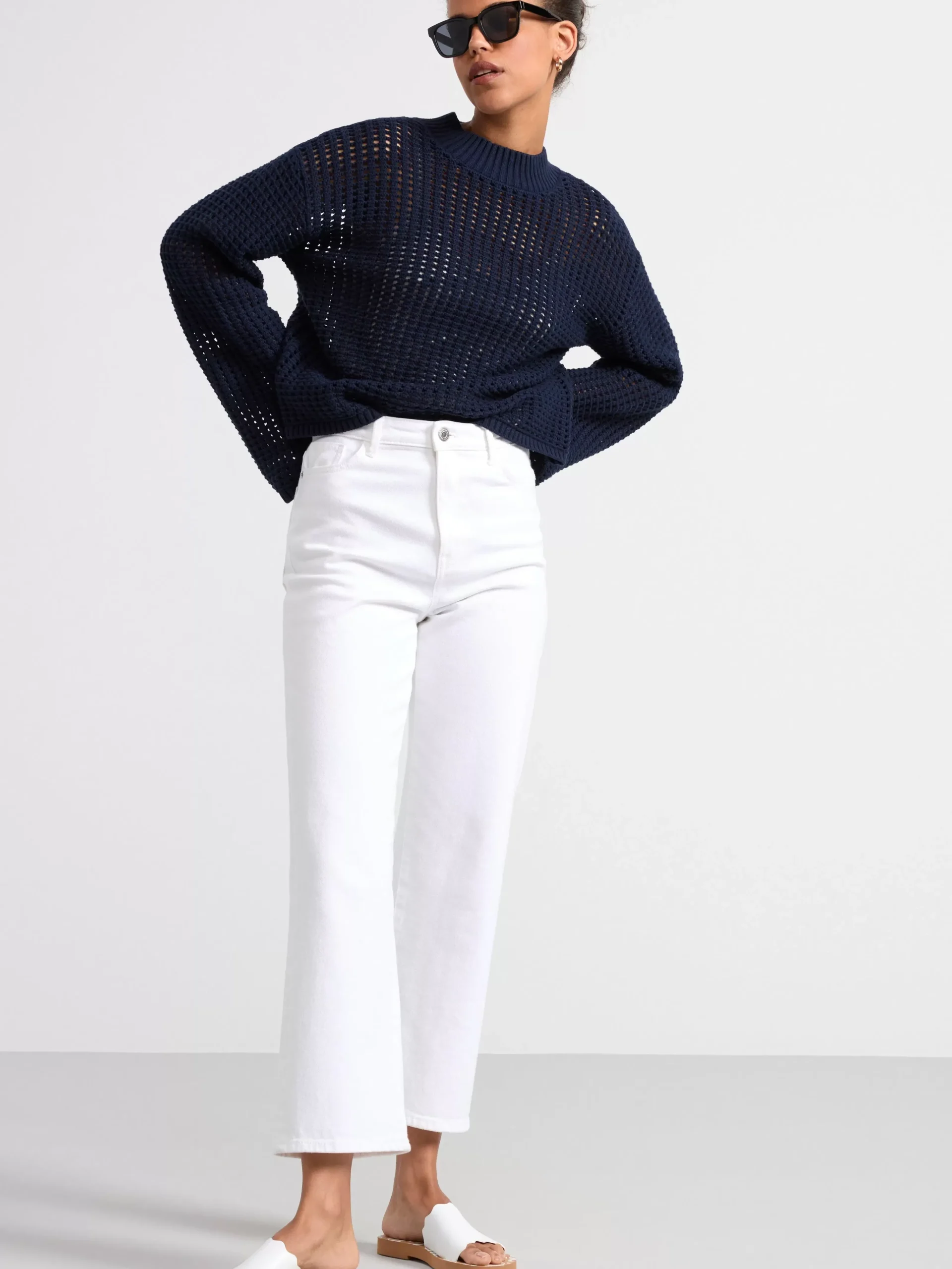 Tröjor & Cardigans>Lindex Halstickad Troja Navy