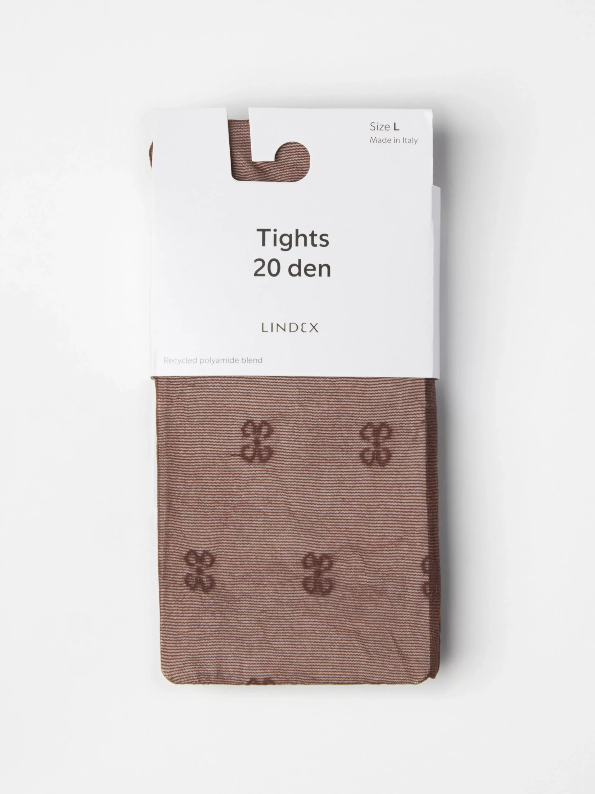 Strumpbyxor & Leggings>Lindex Halvglansig Monstrad Strumpbyxa I 20 Denier Dark Dusty Brown