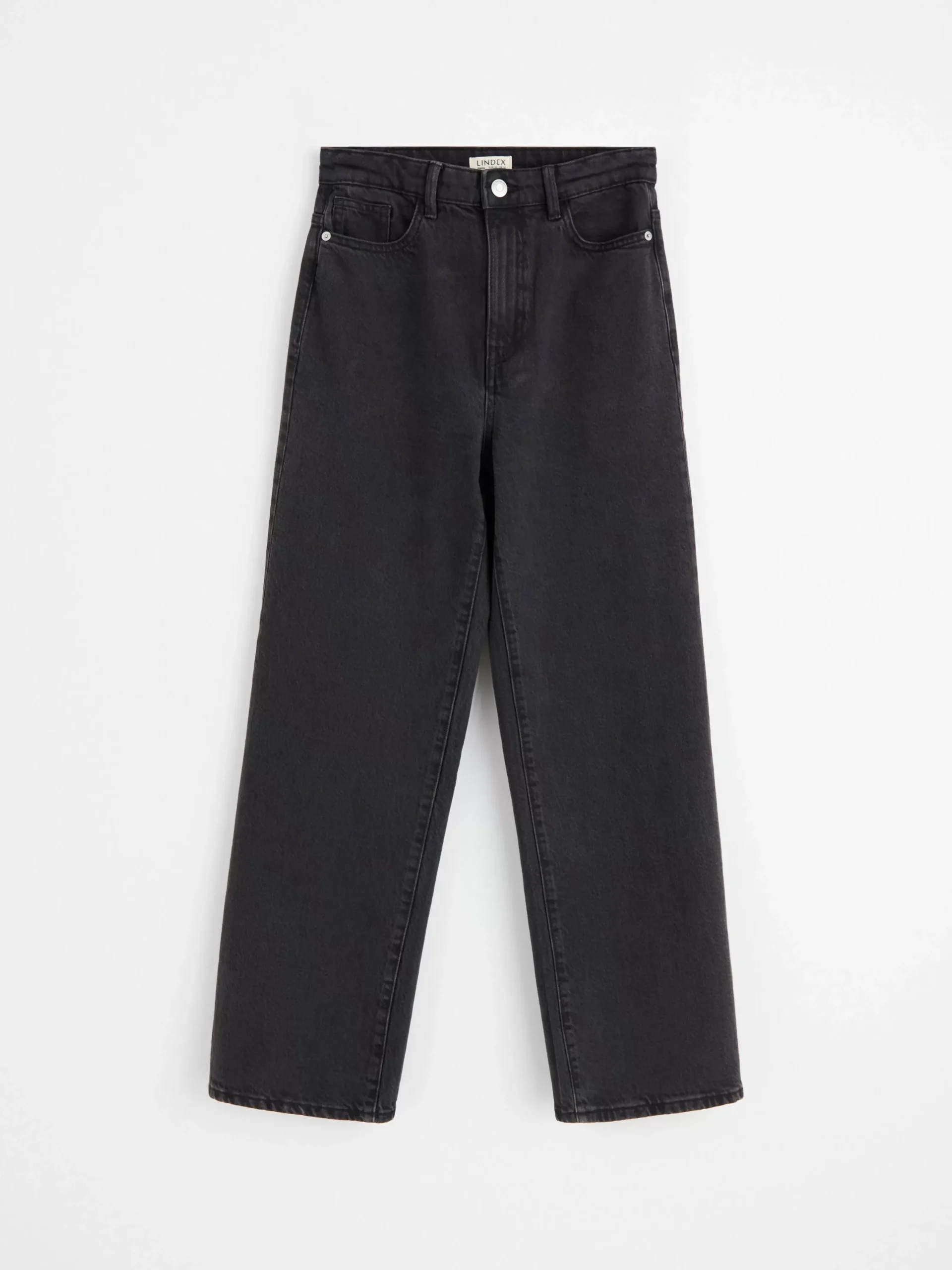 Jeans>Lindex Hanna Vida High Waist-Jeans Med Croppat Ben Black