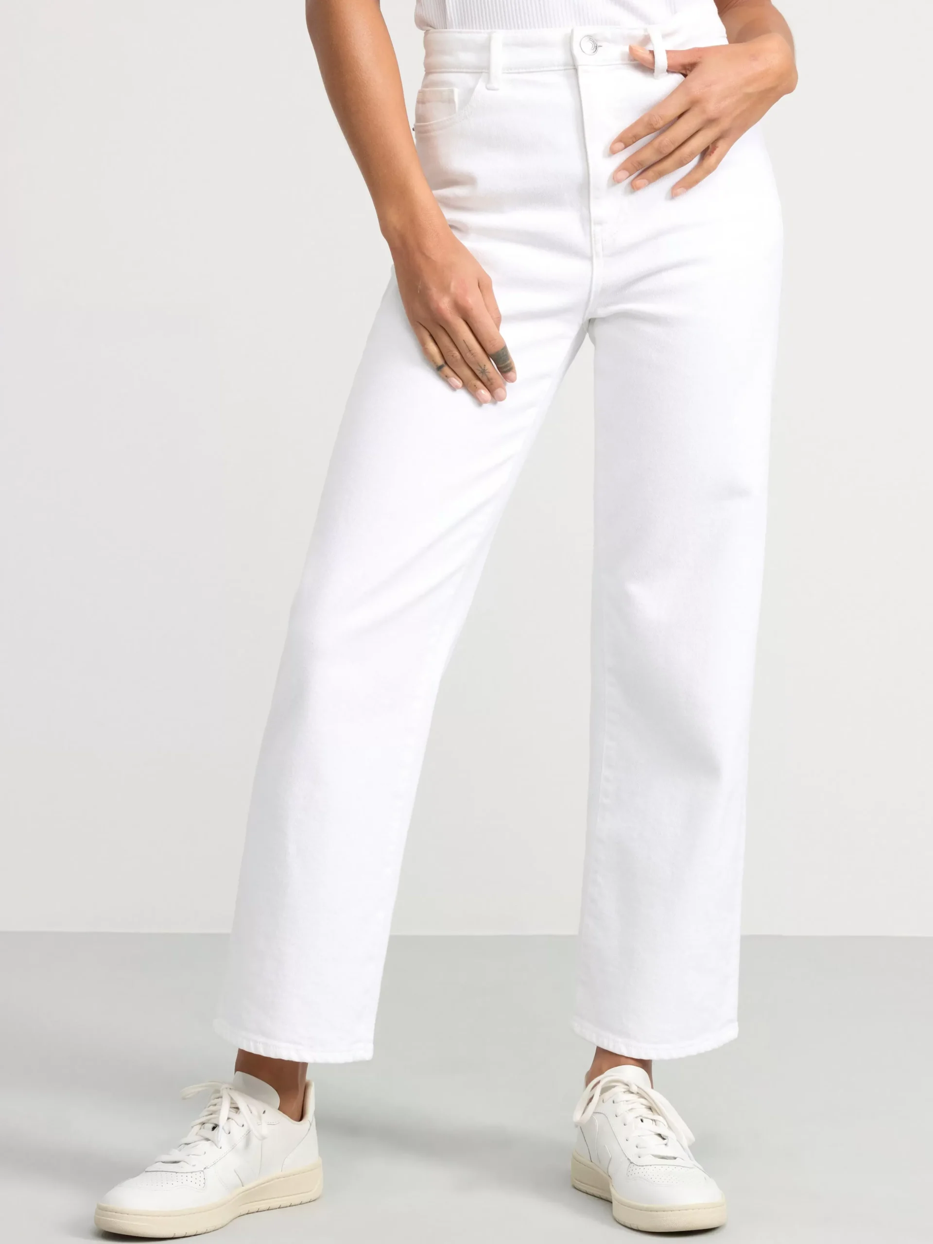 Jeans>Lindex Hanna Vida High Waist-Jeans Med Croppat Ben White