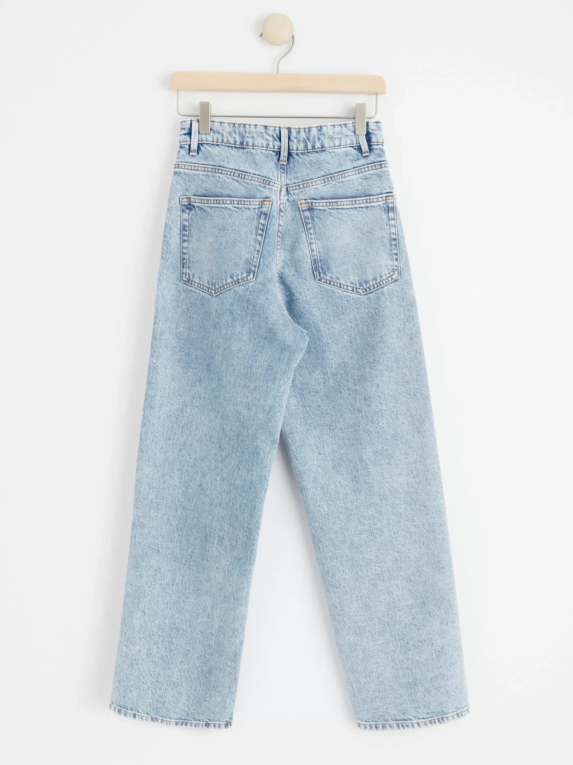 Jeans>Lindex Hanna Vida High Waist-Jeans Med Croppat Ben Light Denim