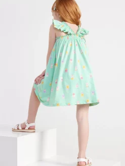 Klänningar>Lindex Helmonstrad Armlos Klanning Light Turquoise