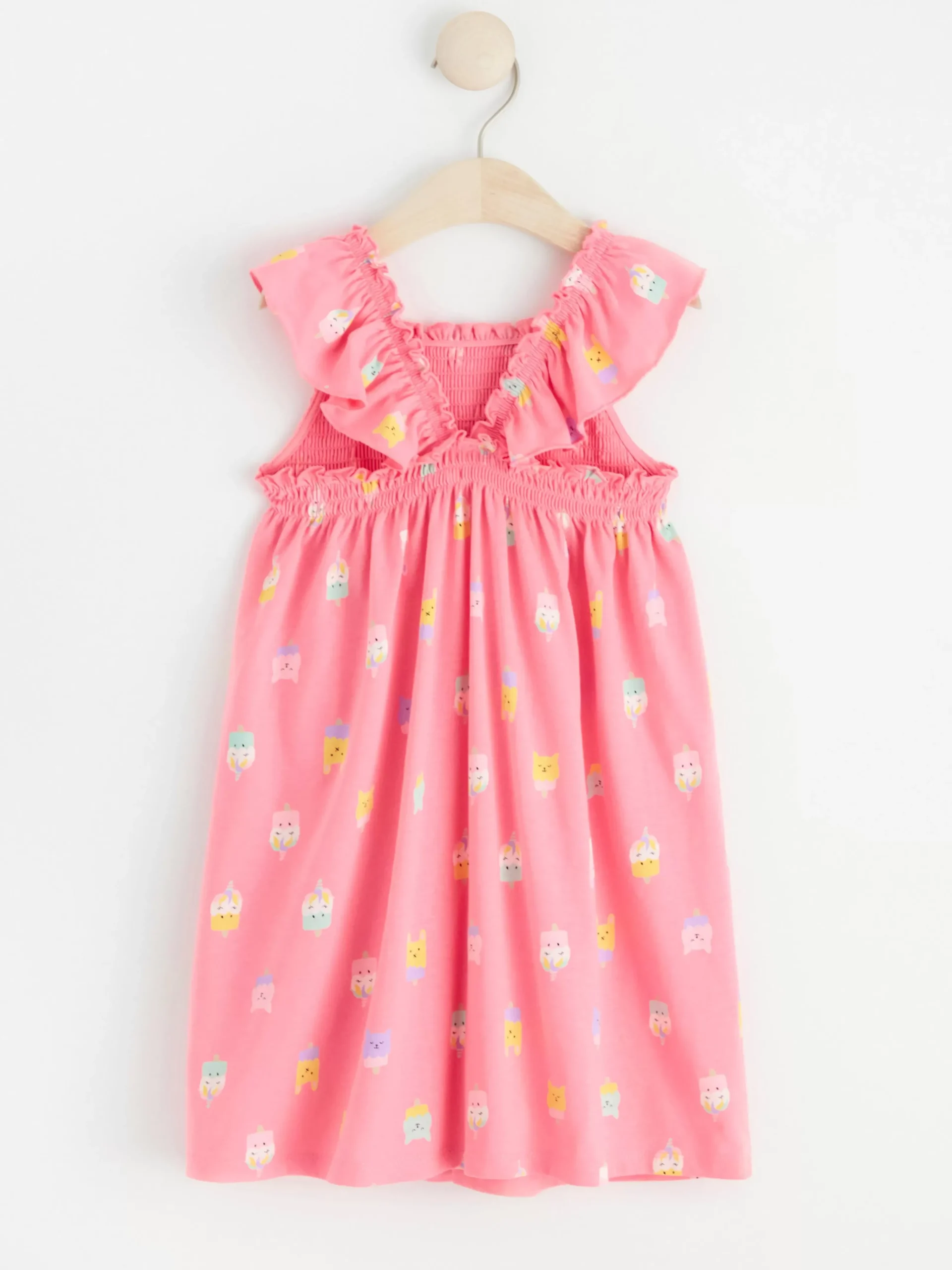 Klänningar>Lindex Helmonstrad Armlos Klanning Pink