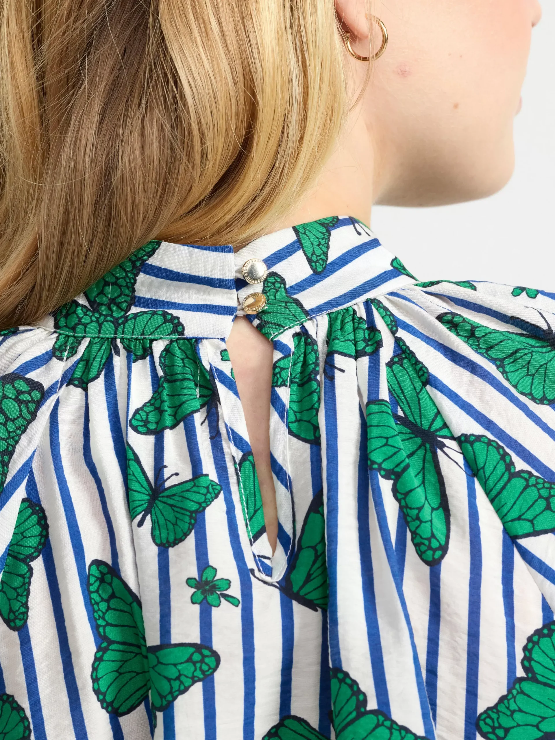 Blusar & Skjortor>Lindex Helmonstrad Blus Med Kort Arm Green