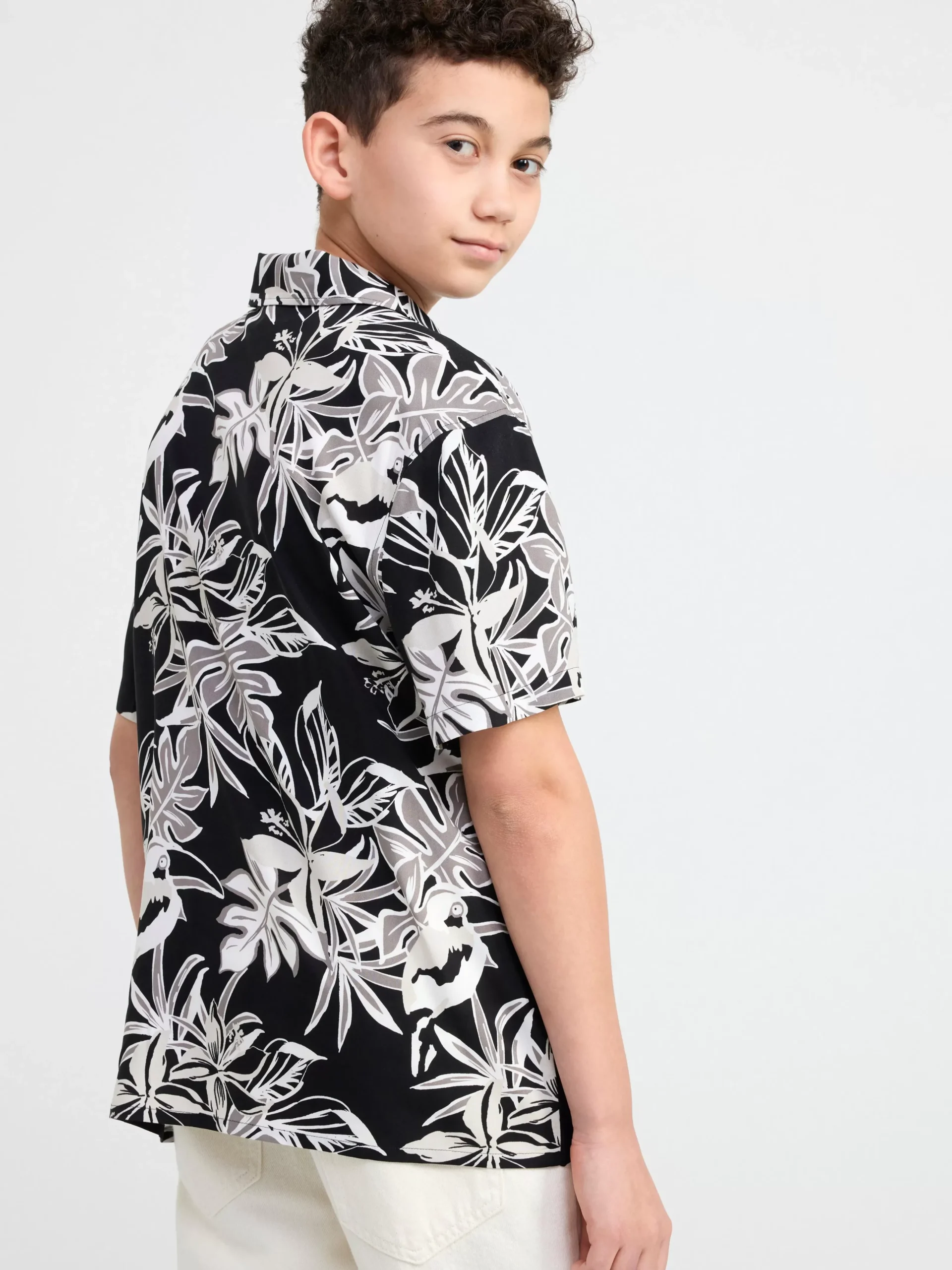 Skjortor & Blusar>Lindex Helmonstrad Skjorta Med Kort Arm Black