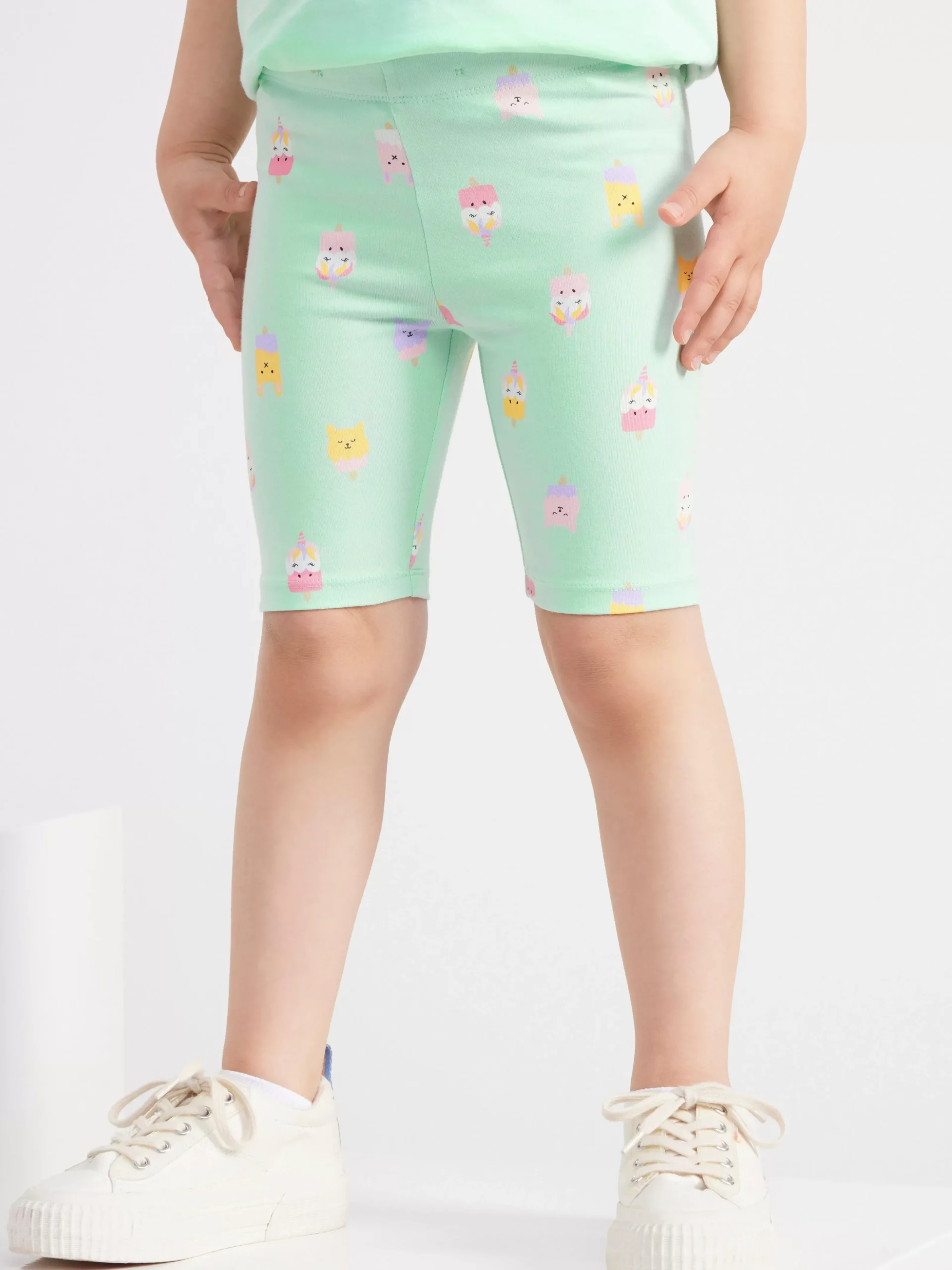 Byxor & Leggings>Lindex Helmonstrade Cykelbyxor Light Turquoise
