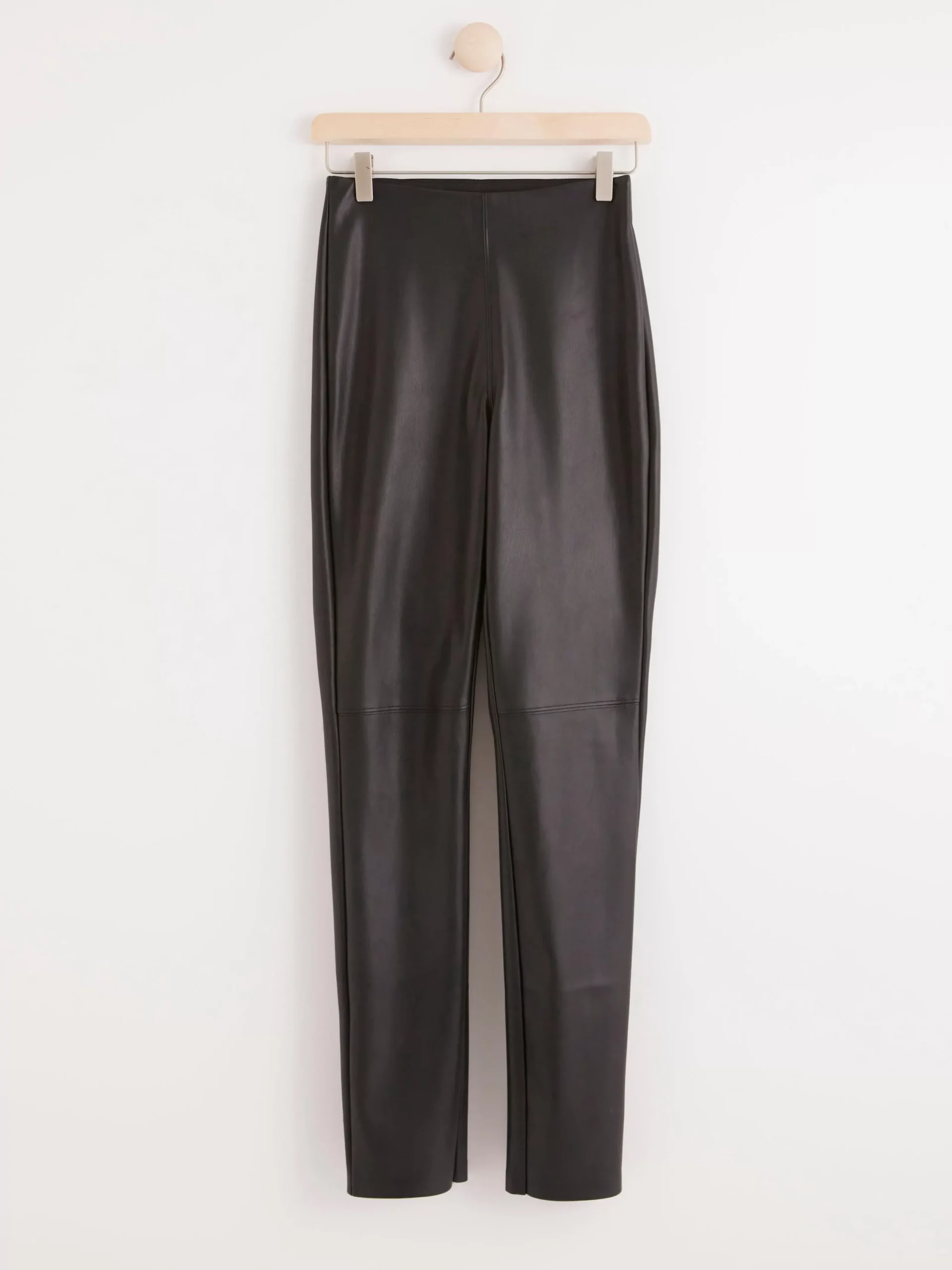 Byxor>Lindex High Waist Byxa I Laderimitation Black