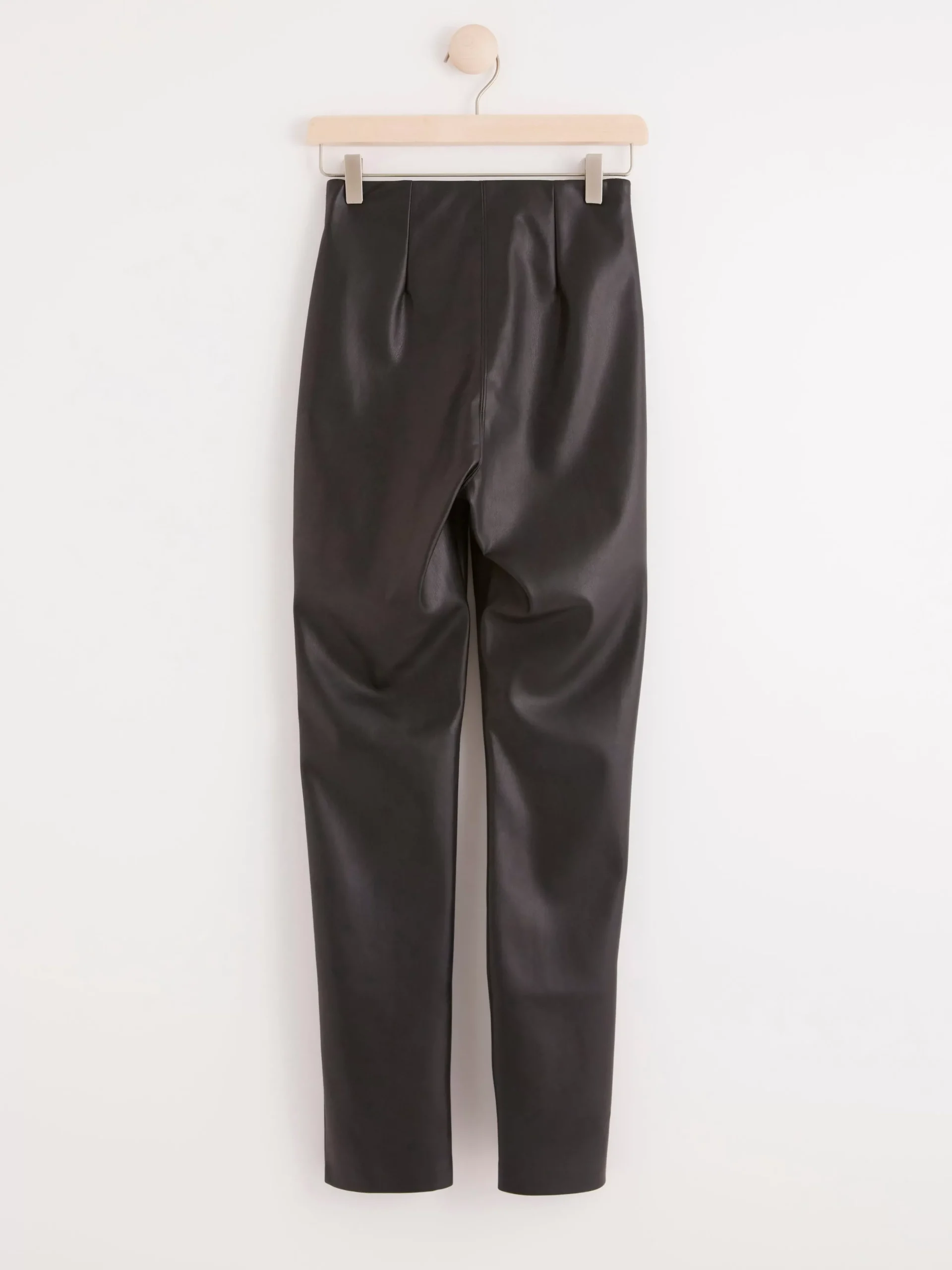 Byxor>Lindex High Waist Byxa I Laderimitation Black