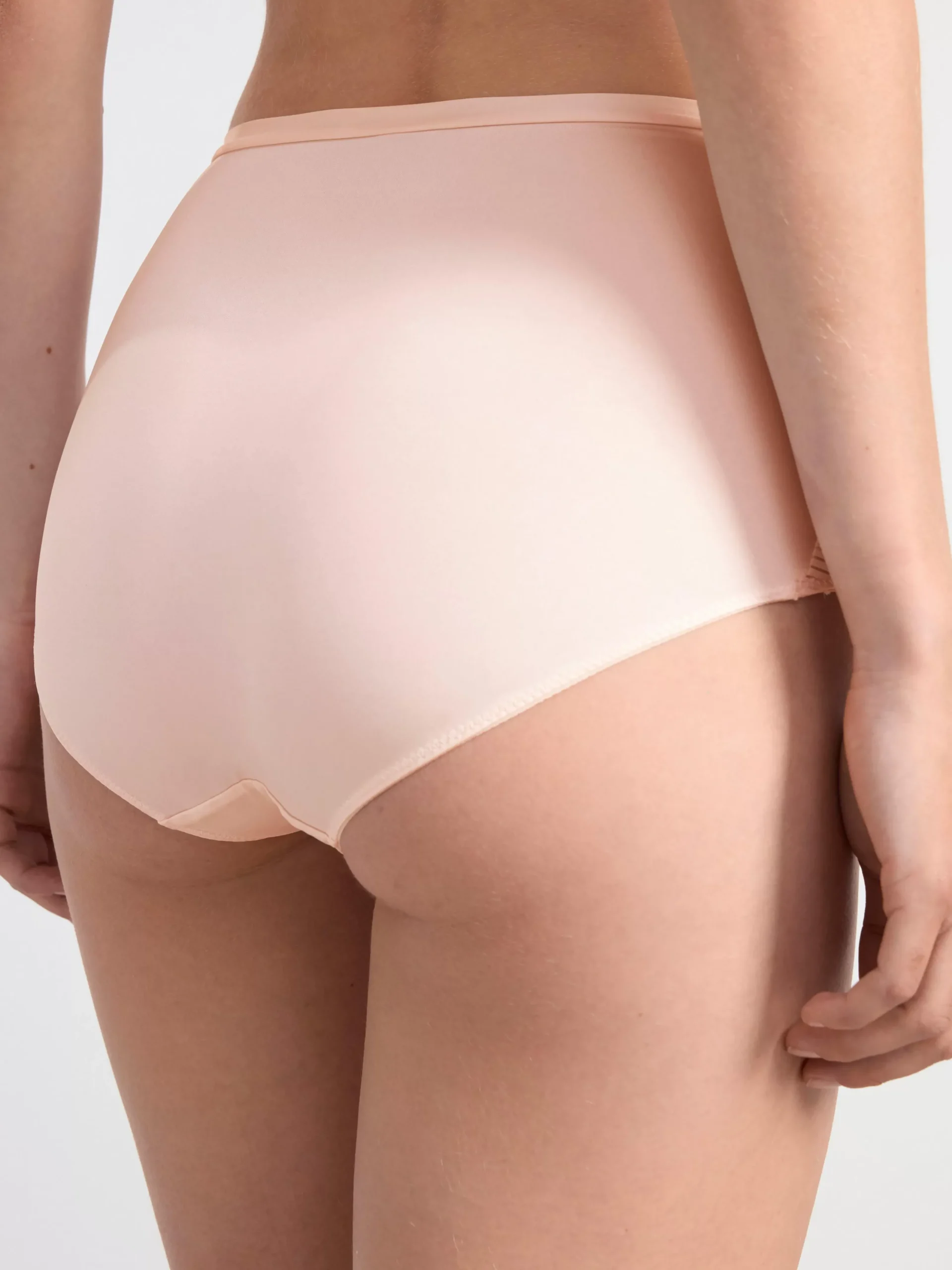 Trosor>Lindex High Waist Trosa Med Randig Mesh Lt Pink