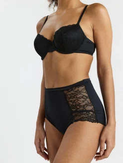Trosor>Lindex High Waist Trosa Med Spets Black