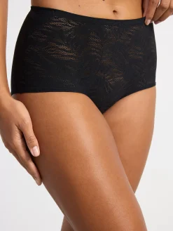 Trosor>Lindex High Waist Trosa Med Spets Black