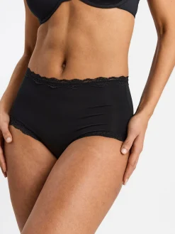 Trosor>Lindex High Waist Trosa Med Spetskant Black