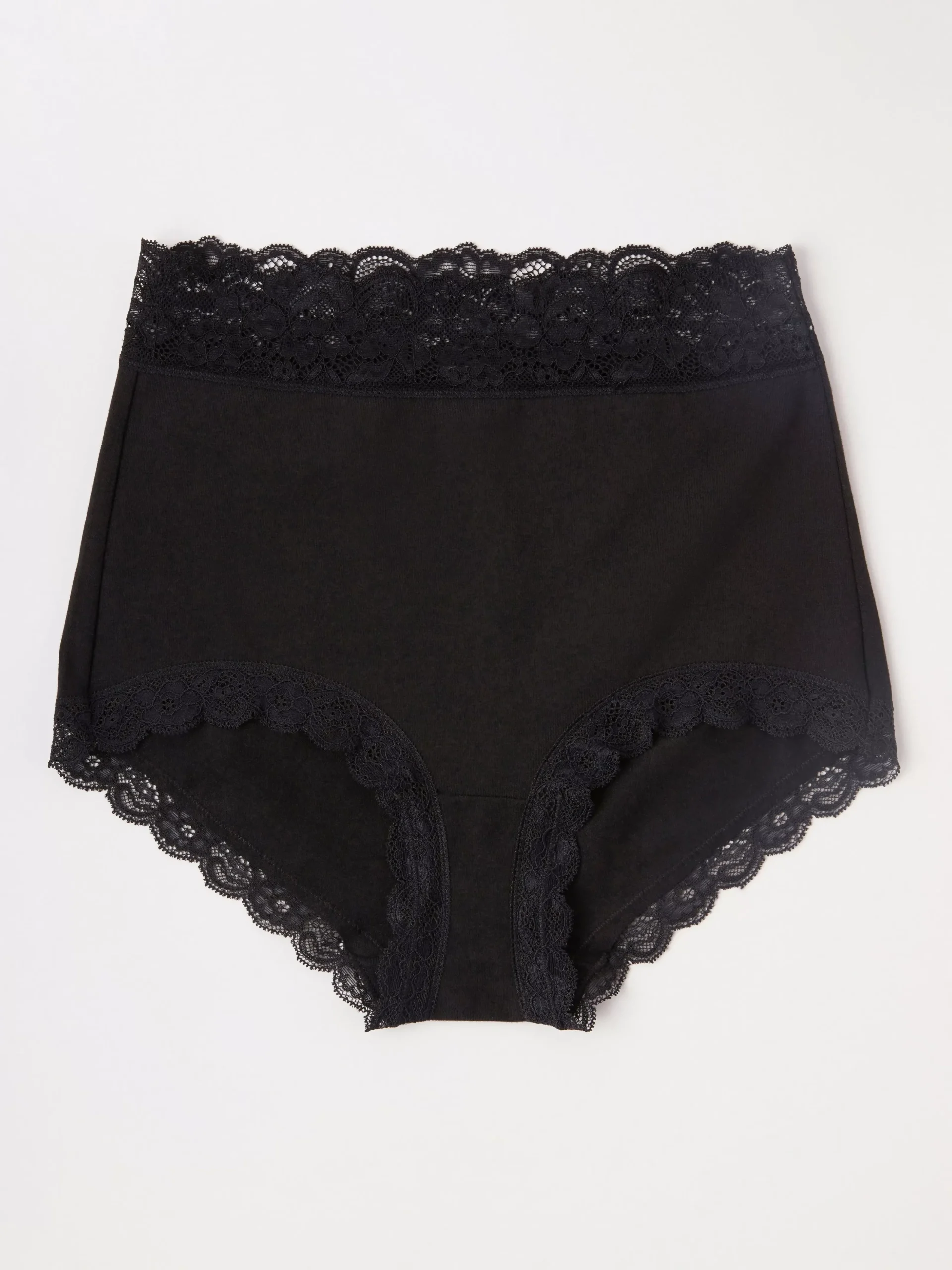 Trosor>Lindex High Waist Trosa Med Spetskant Black