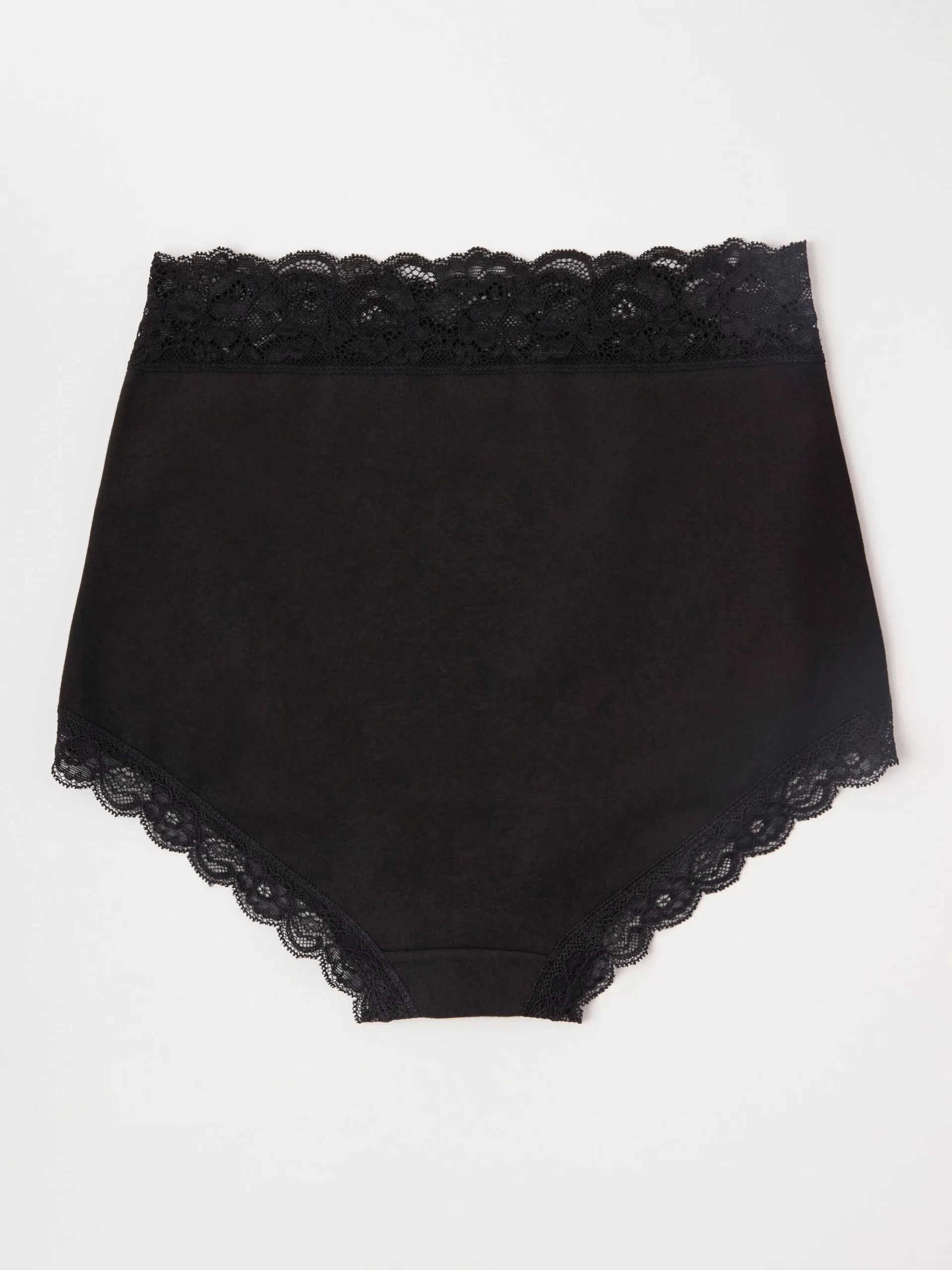 Trosor>Lindex High Waist Trosa Med Spetskant Black