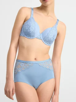 Trosor>Lindex High Waist Trosa Med Spets Light Blue