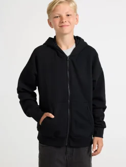 Tröjor & Cardigans>Lindex Hoodie Med Dragkedja Och Borstad Insida Black
