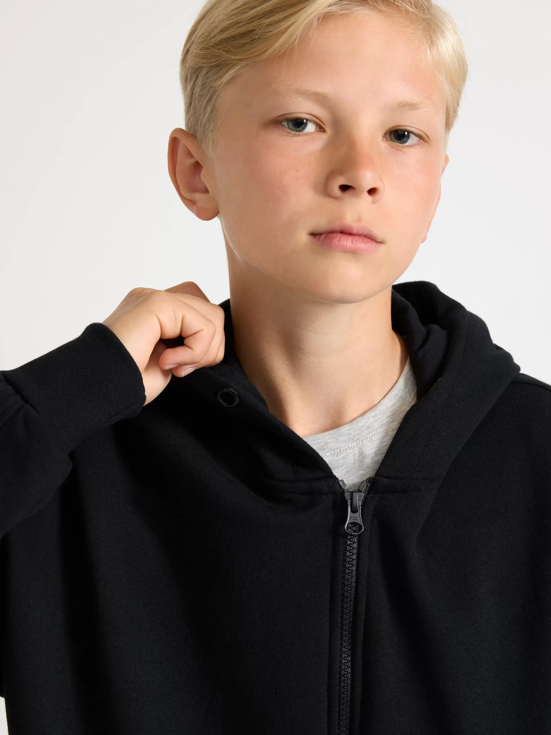 Tröjor & Cardigans>Lindex Hoodie Med Dragkedja Och Borstad Insida Black