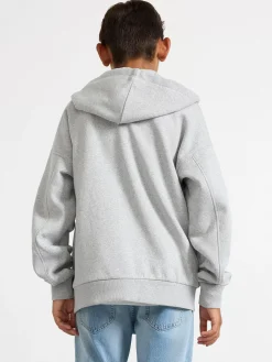 Tröjor & Cardigans>Lindex Hoodie Med Dragkedja Och Borstad Insida Grey Melange