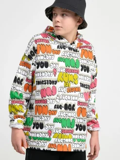 Tröjor & Cardigans>Lindex Hoodie Med Text Och Borstad Insida White