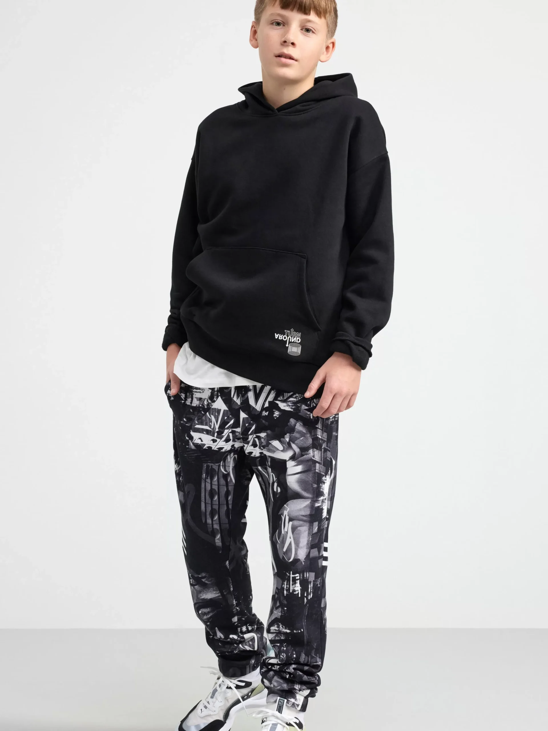 Tröjor & Cardigans>Lindex Huvtroja Med Tryck Baktill Black
