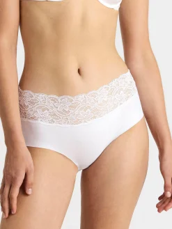 Trosor>Lindex Invisible Regular Waist Trosa Med Spets White