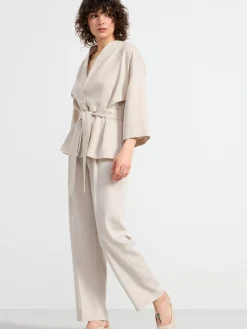Kavajer>Lindex Jacka Med Trekvartslang Arm Light Beige