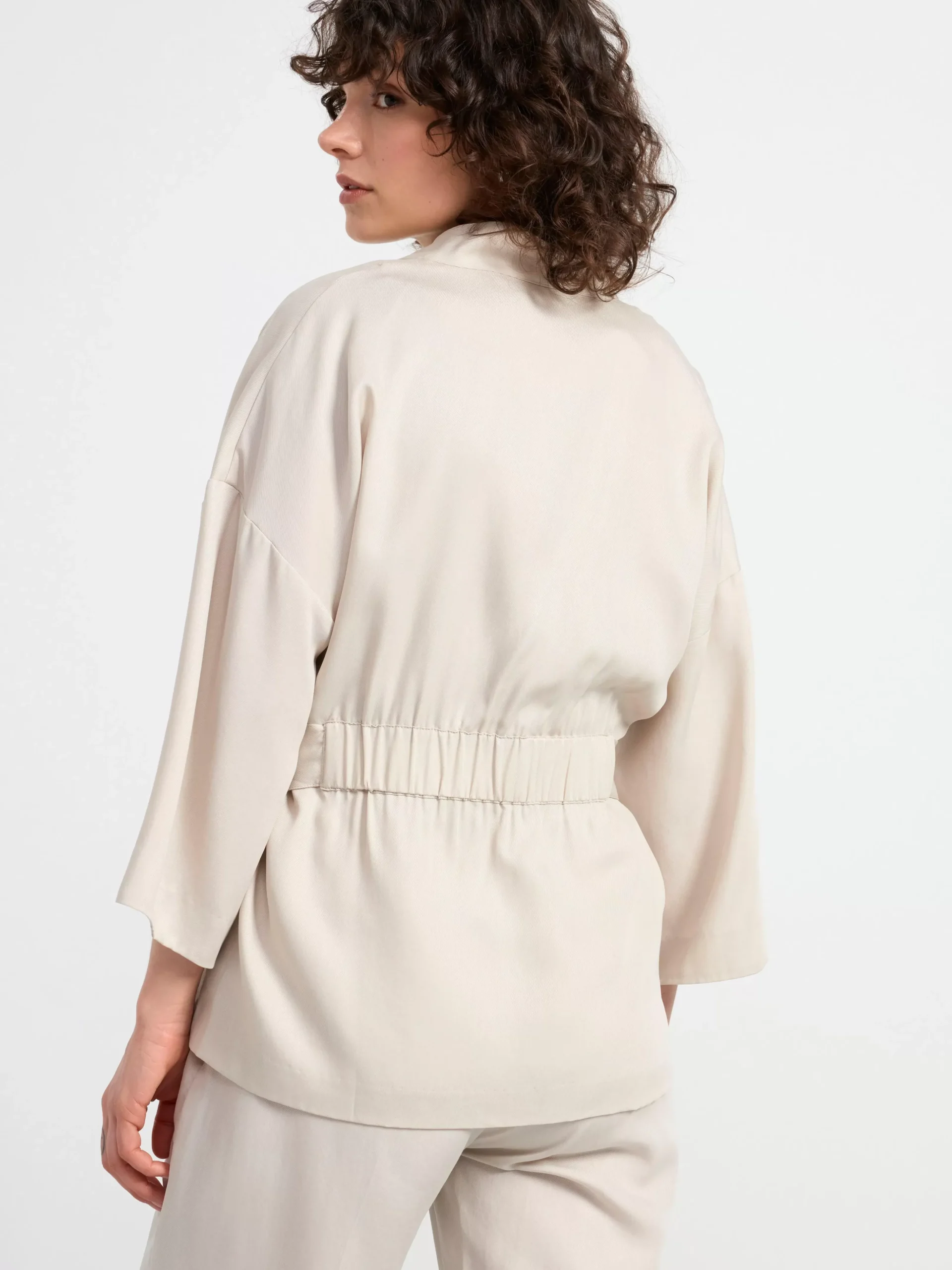 Kavajer>Lindex Jacka Med Trekvartslang Arm Light Beige