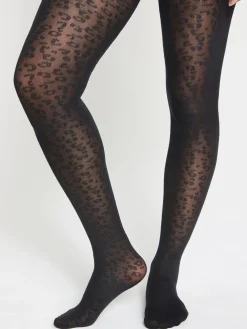 Strumpbyxor & Leggings>Lindex Jacquardmonstrad Strumpbyxa 50 Denier Black