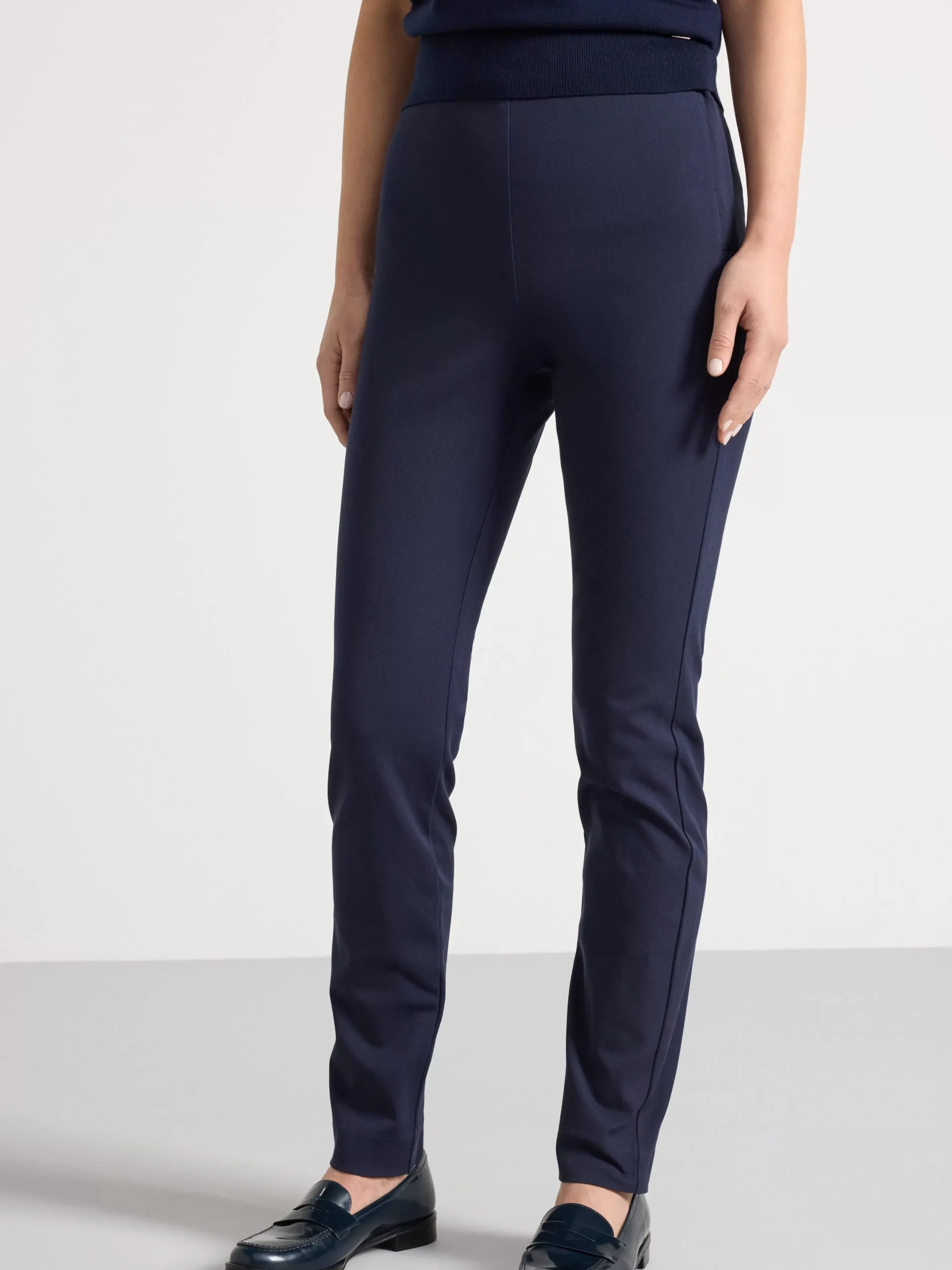 Byxor>Lindex Jonna Slim Fit Byxa Med Hog Midja Dark Navy