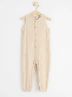Nyfodd>Lindex Jumpsuit I Bomullsvav Light Beige