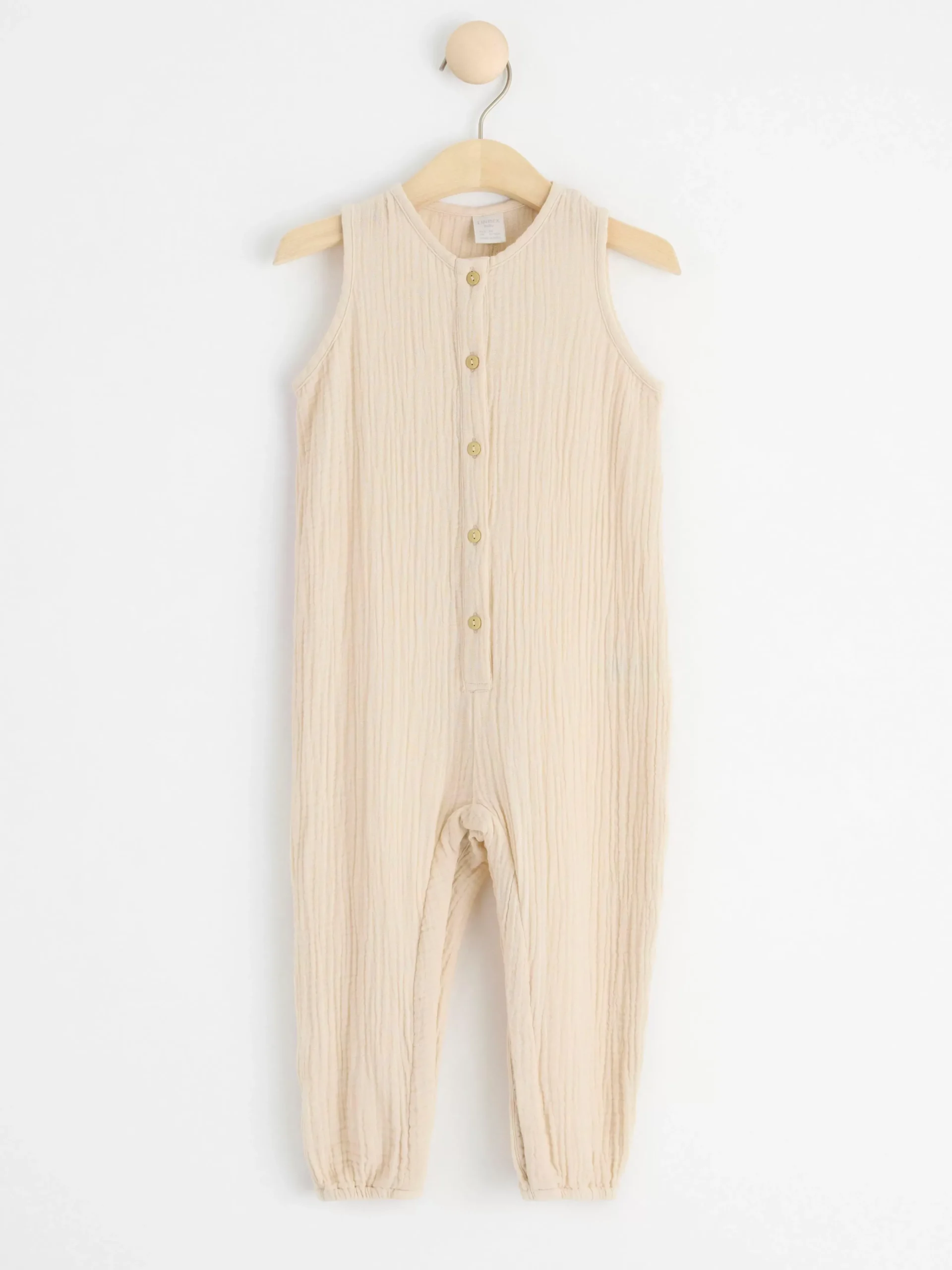 Nyfodd>Lindex Jumpsuit I Bomullsvav Light Beige