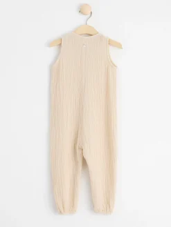 Nyfodd>Lindex Jumpsuit I Bomullsvav Light Beige