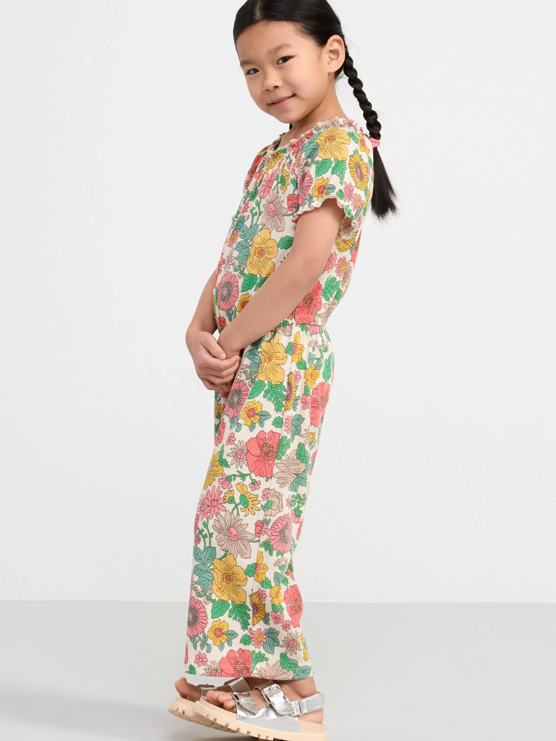 Jumpsuits>Lindex Jumpsuit Med Blommor Yellow