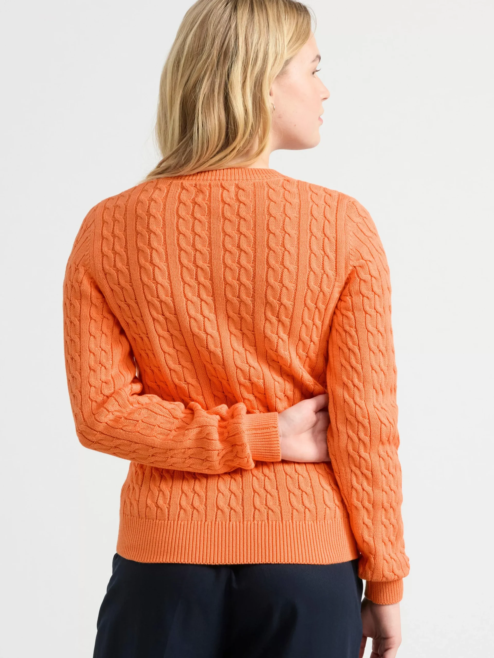 Tröjor & Cardigans>Lindex Kabelstickad Troja Light Orange