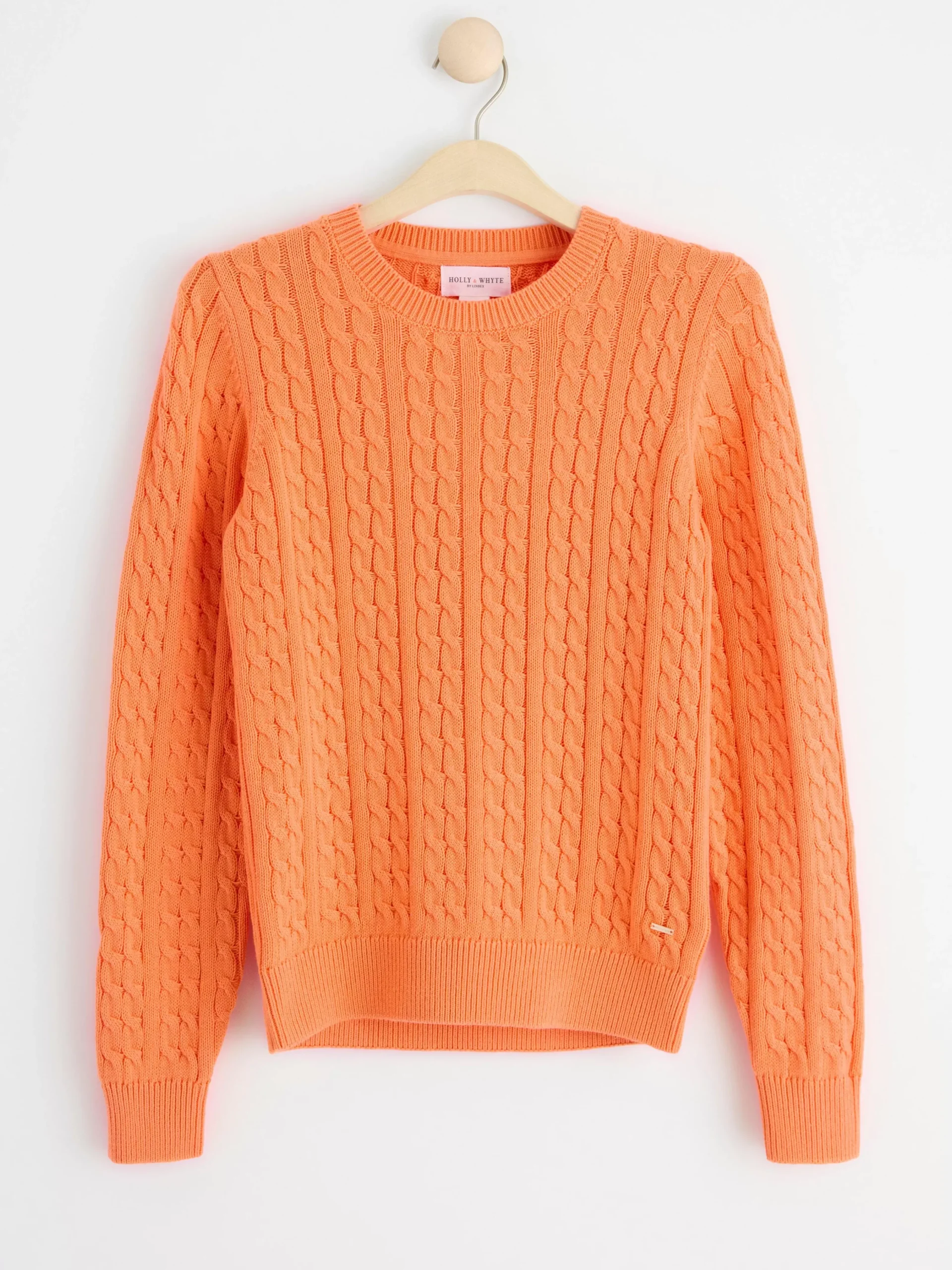 Tröjor & Cardigans>Lindex Kabelstickad Troja Light Orange
