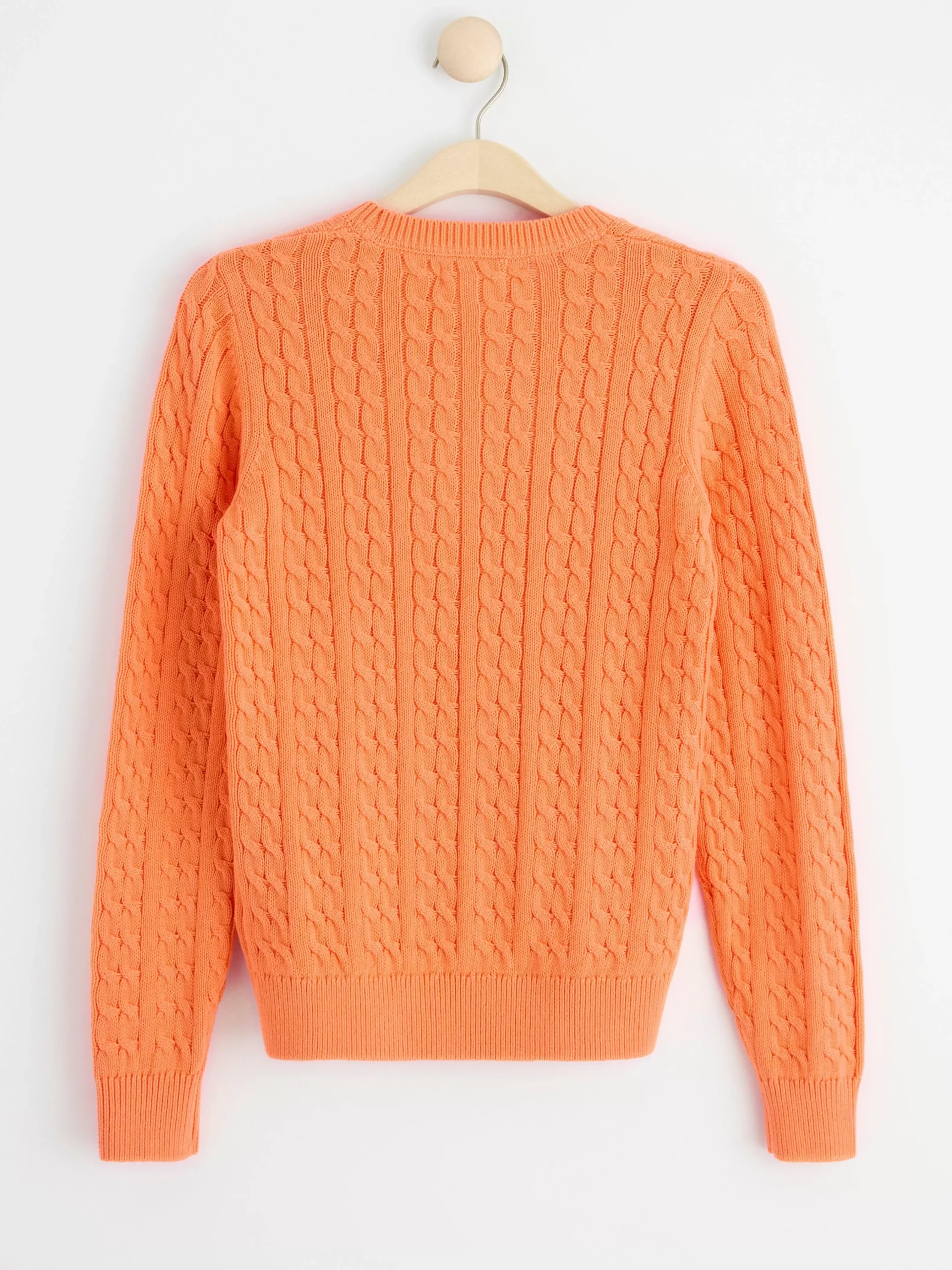 Tröjor & Cardigans>Lindex Kabelstickad Troja Light Orange