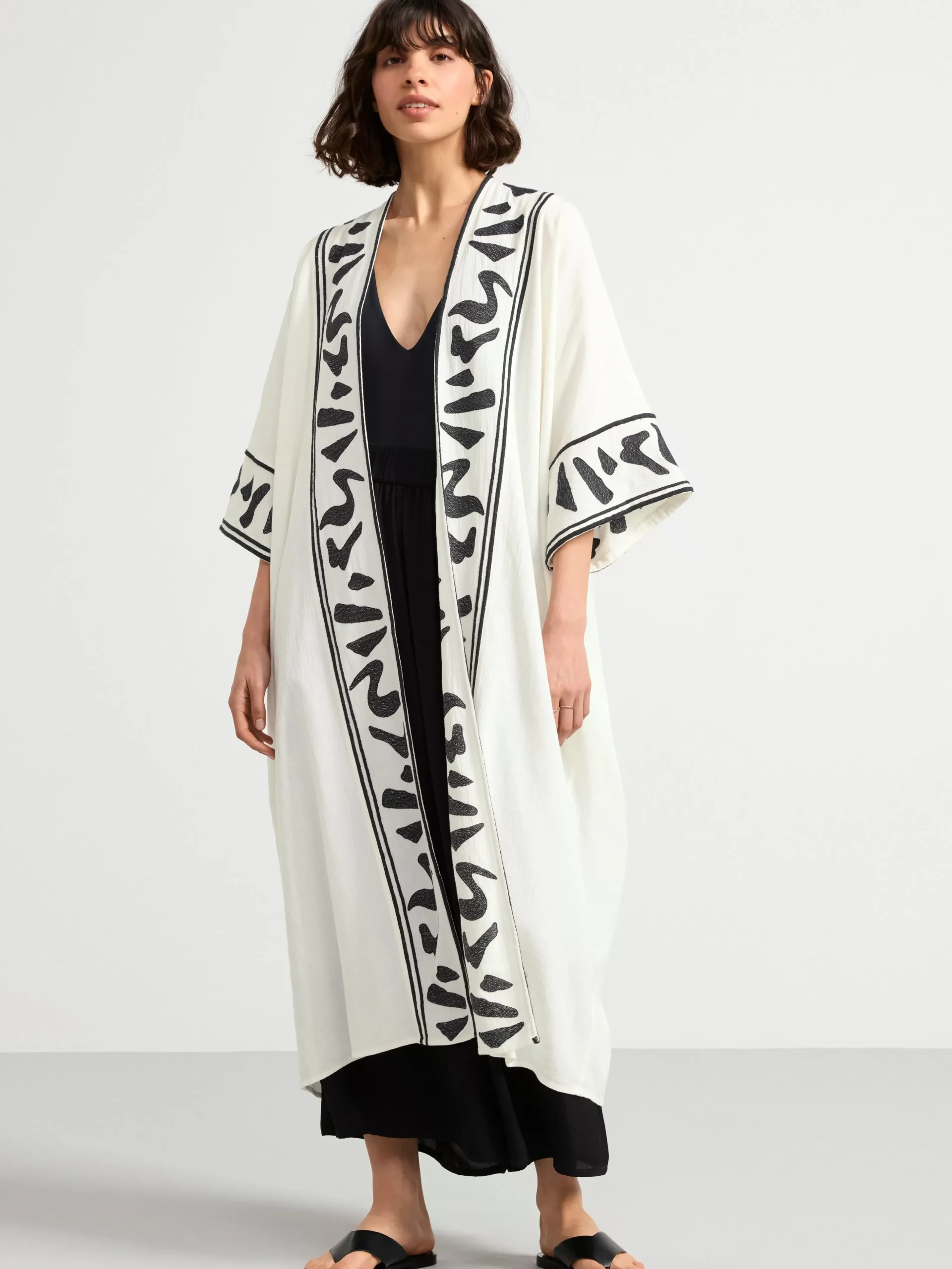Kavajer>Lindex Kaftan Med Broderi Light White