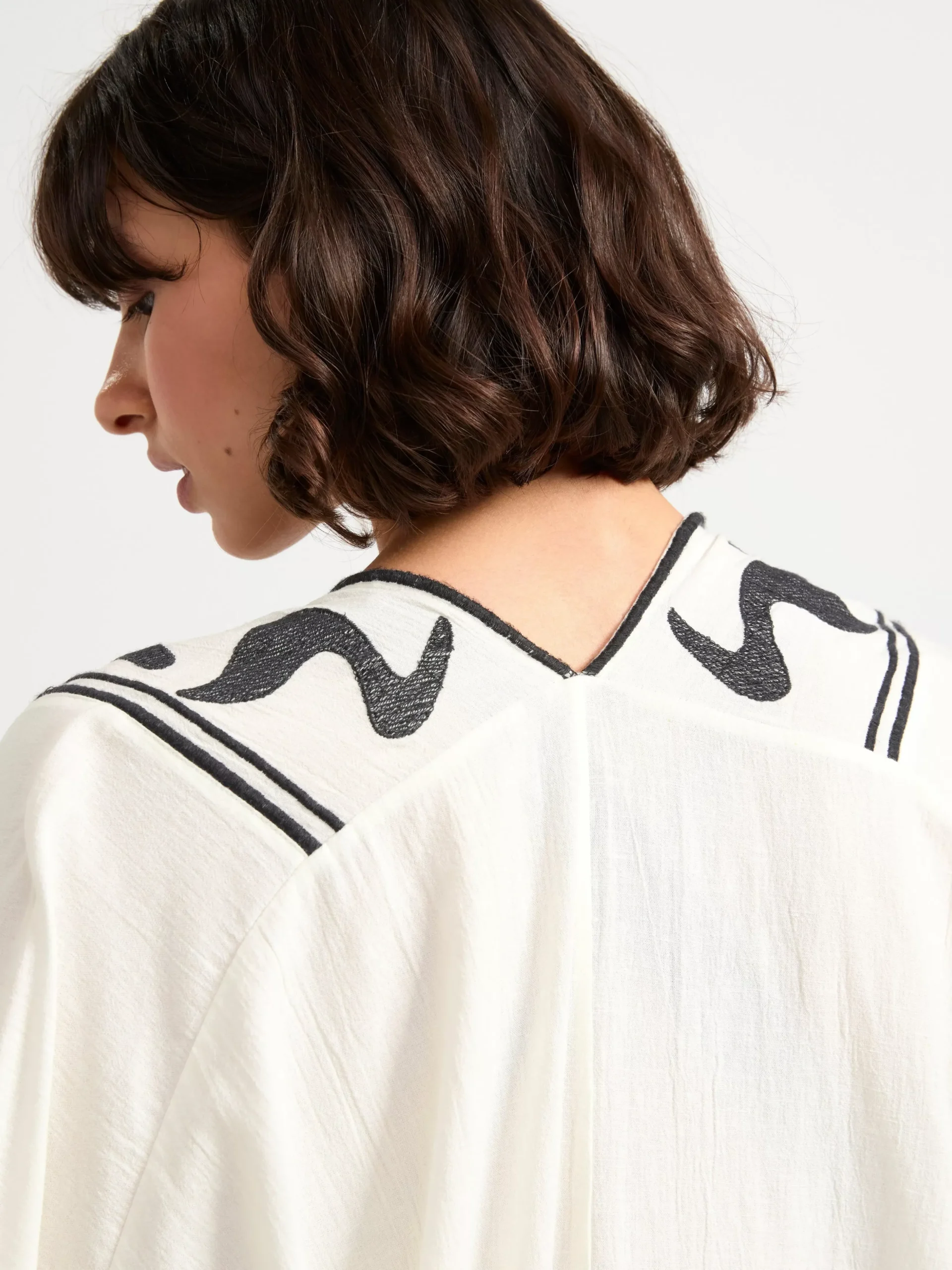 Kavajer>Lindex Kaftan Med Broderi Light White