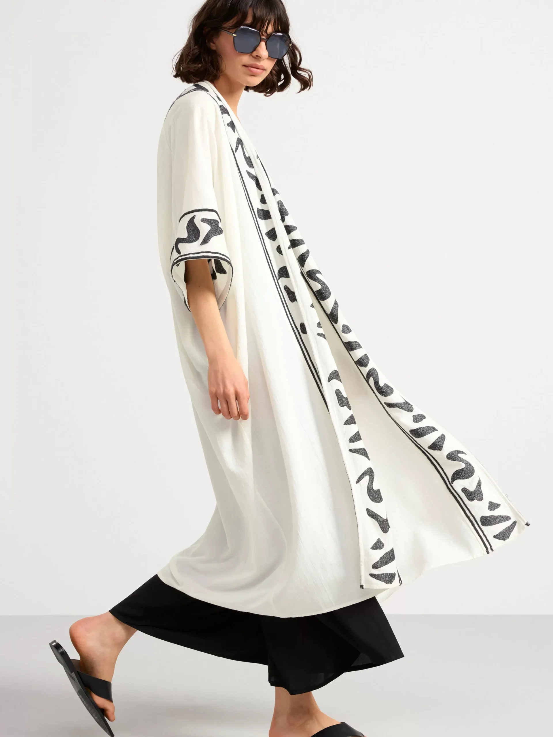 Kavajer>Lindex Kaftan Med Broderi Light White