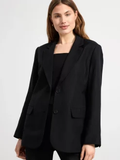 Kavajer>Lindex Kavaj I Linneblandning Black