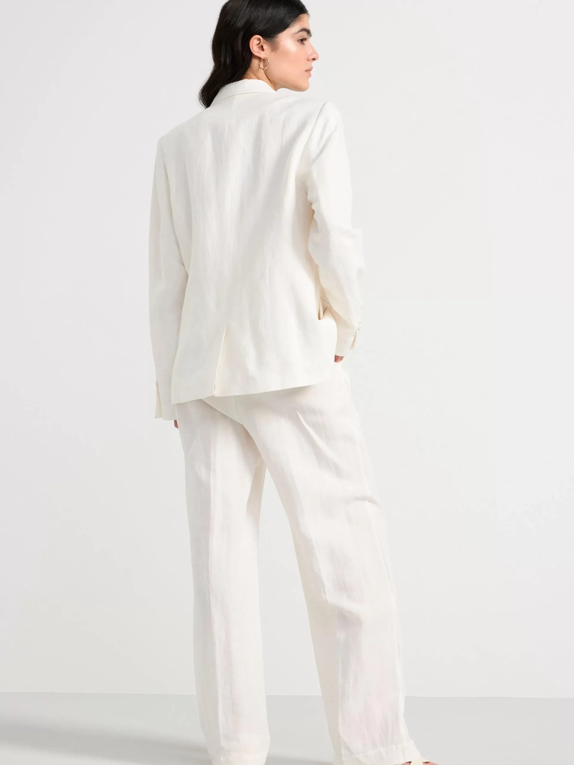 Kavajer>Lindex Kavaj I Linneblandning Light White