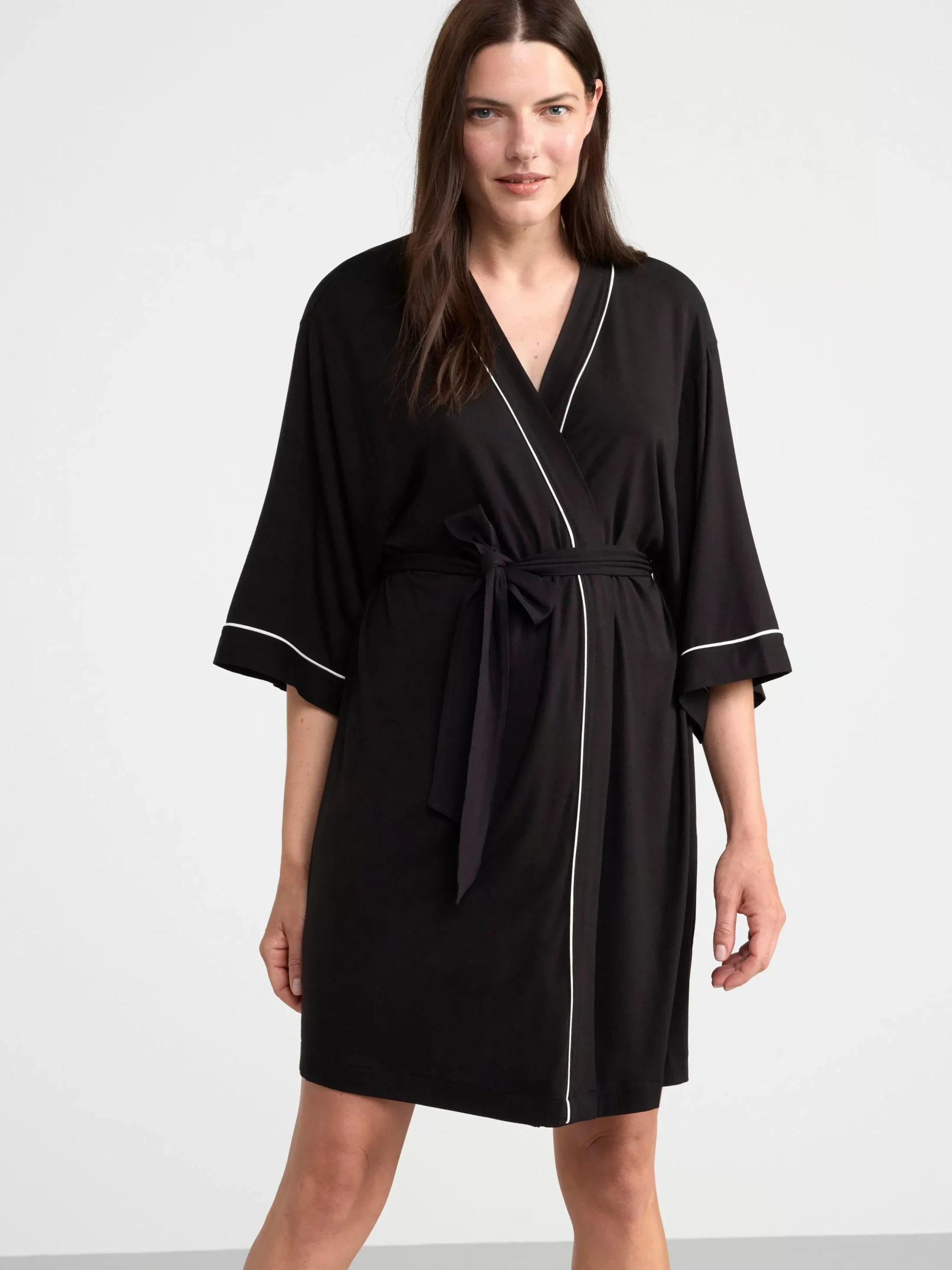 Nattplagg>Lindex Kimono I Mjuk Trika Black