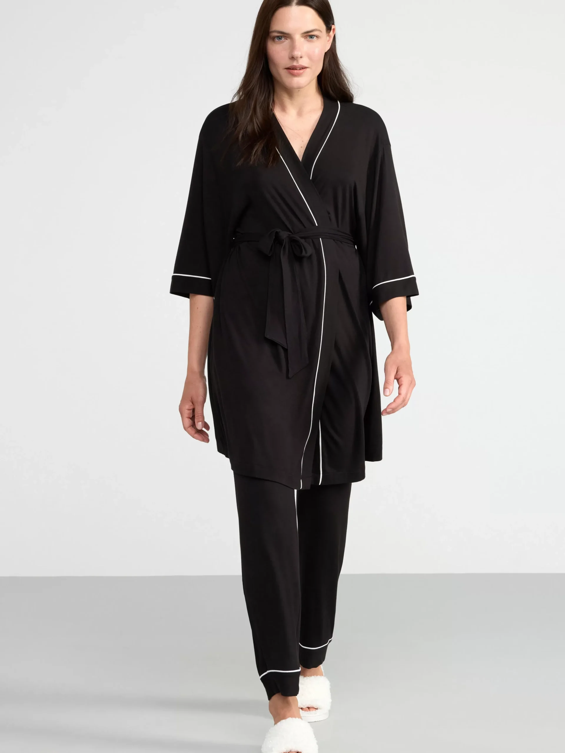 Nattplagg>Lindex Kimono I Mjuk Trika Black