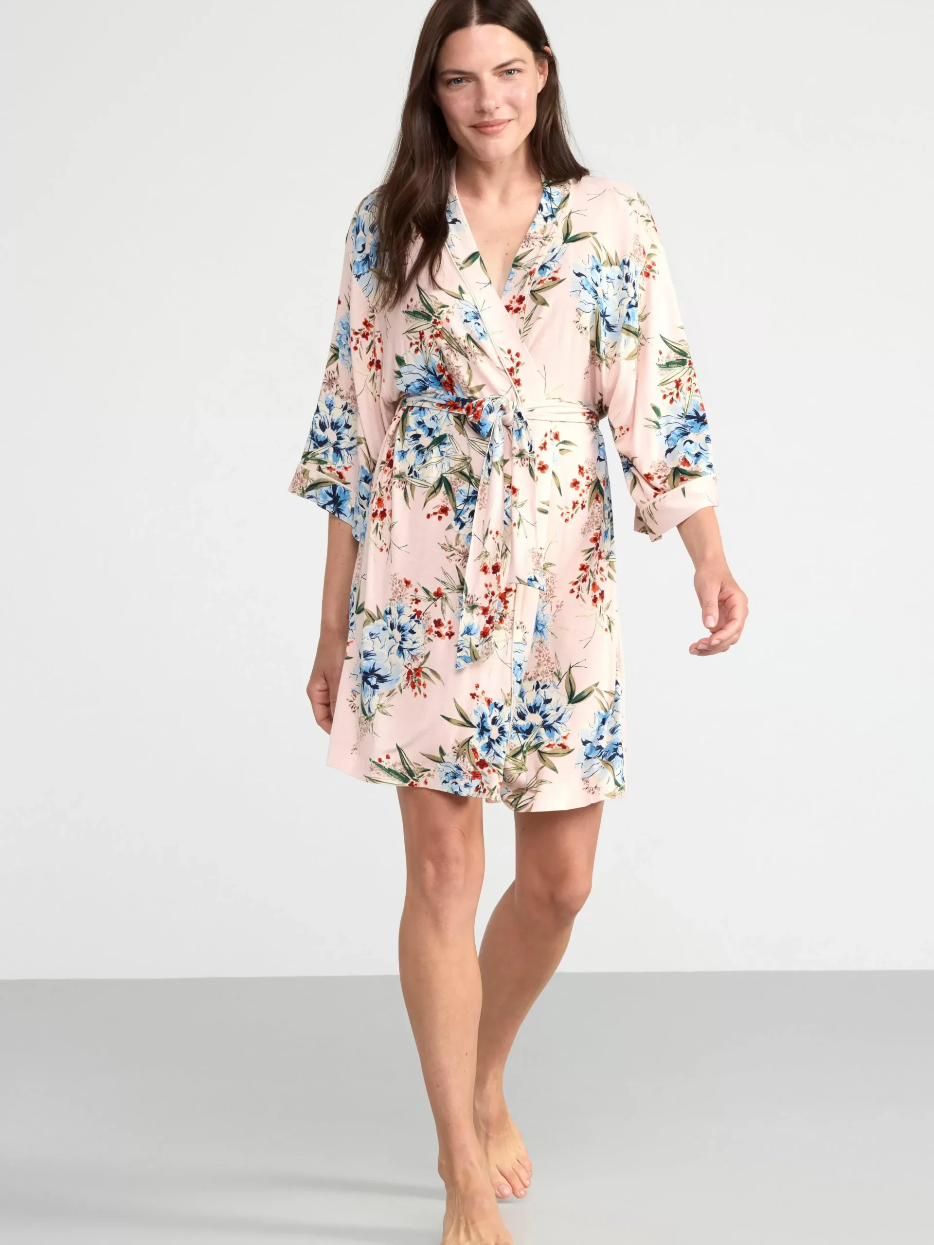 Nattplagg>Lindex Kimono I Mjuk Trika Light Lilac