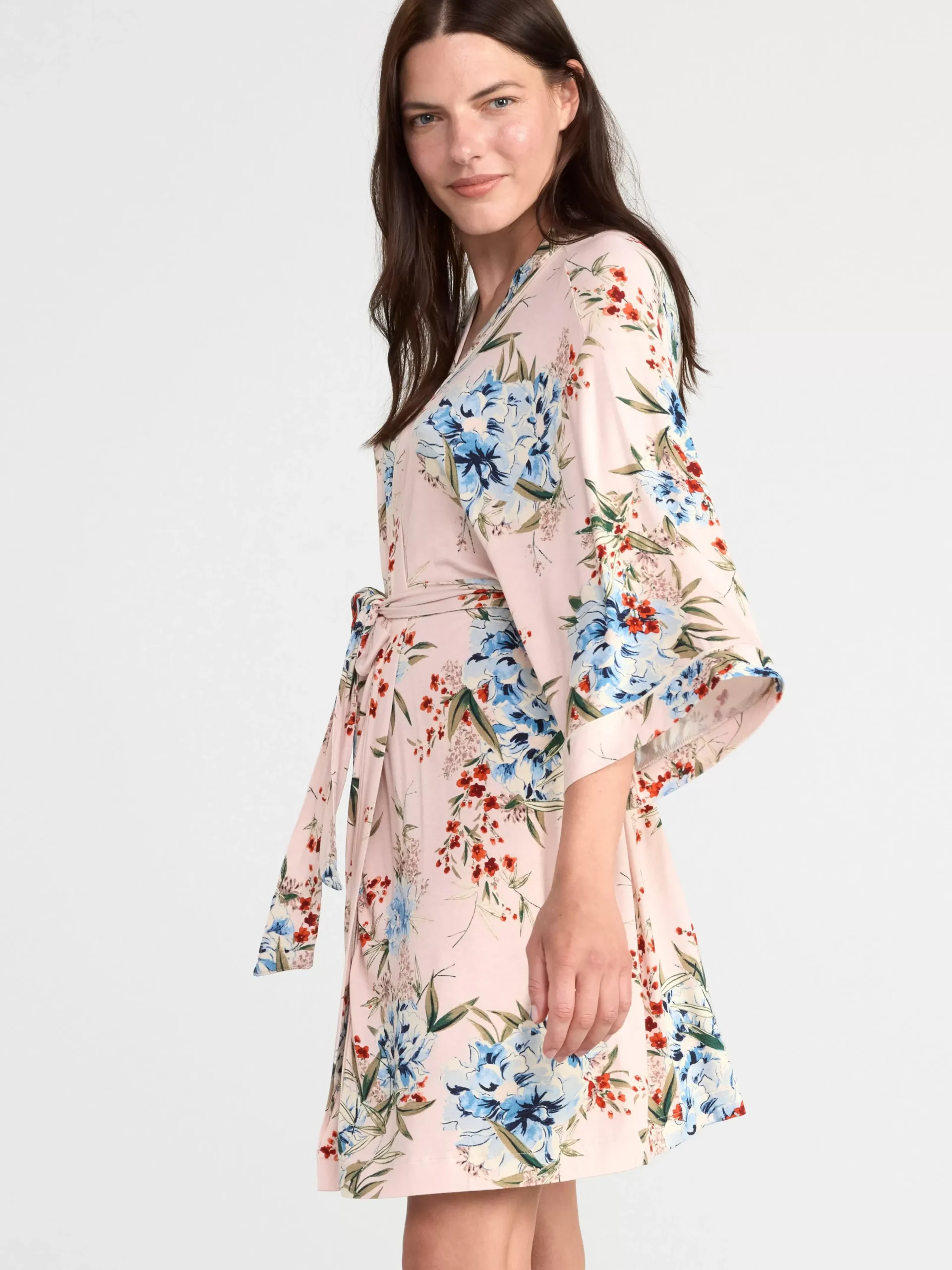 Nattplagg>Lindex Kimono I Mjuk Trika Light Lilac