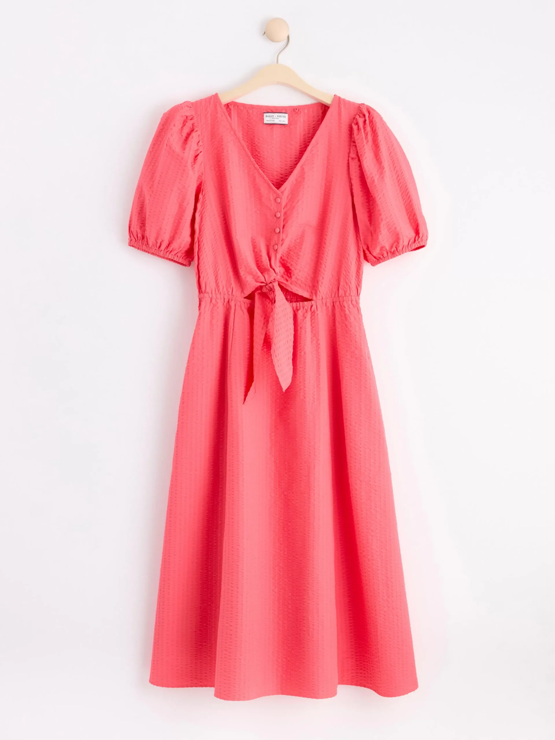 Klänningar>Lindex Klanning I Backebolja Med Puffarm Dark Pink