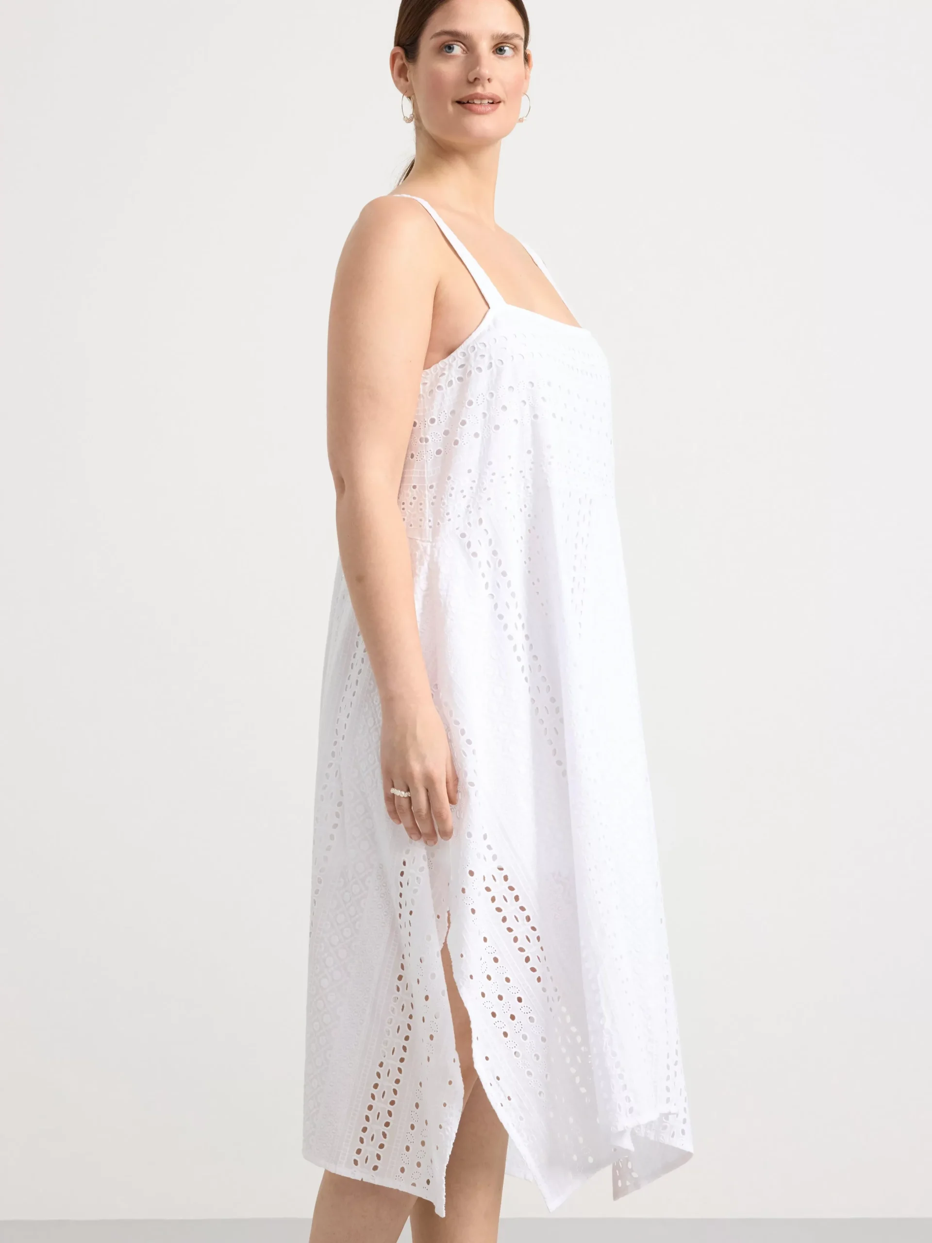 Klänningar>Lindex Klanning Med Broderie Anglaise White