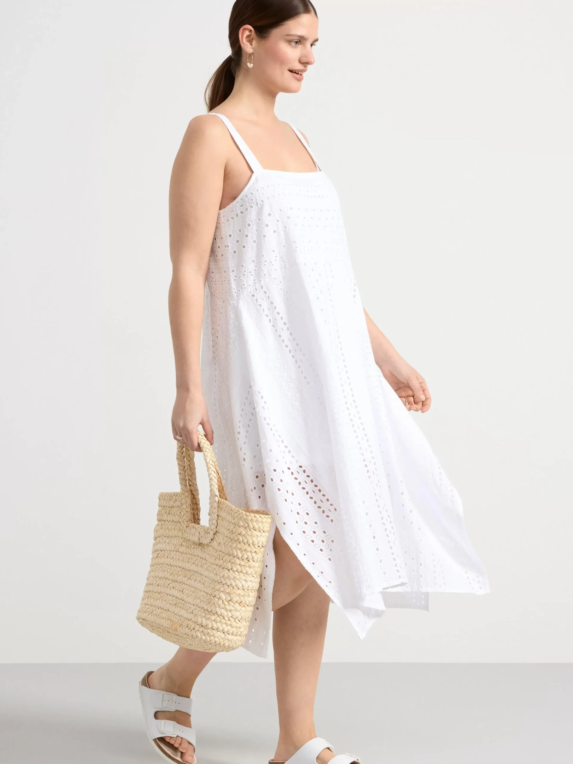 Klänningar>Lindex Klanning Med Broderie Anglaise White